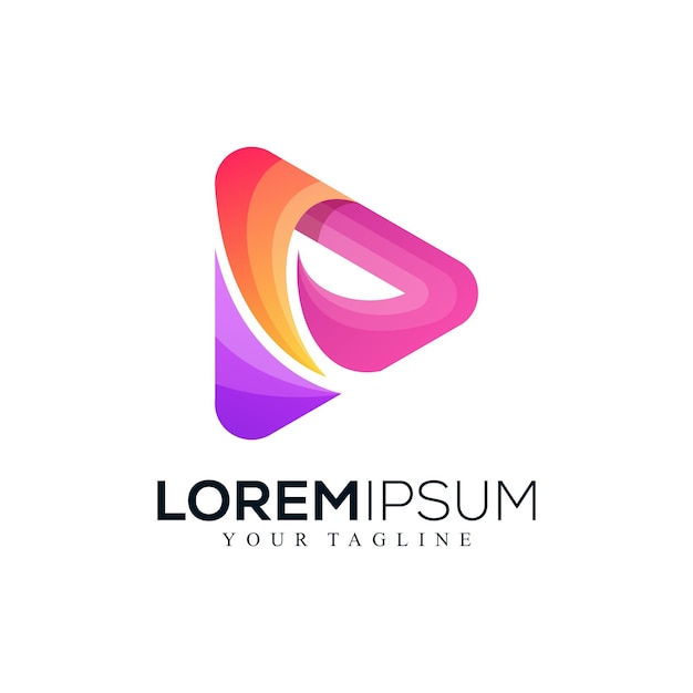 Abstrakte bunte Medien spielen Logo-Design