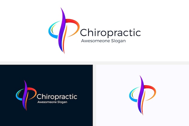 Abstrakte chiropraktik-logo-design-vektorillustration