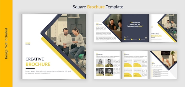 Abstrakte corporate modern business square trifold broschürenvorlage