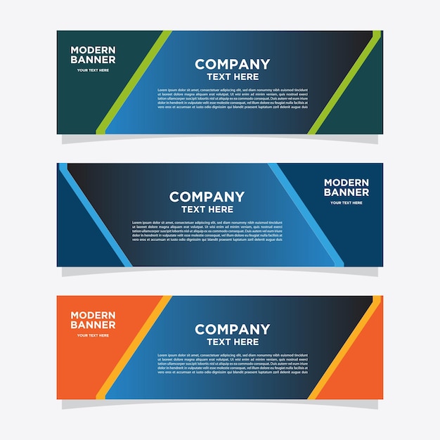 Abstrakte Designvorlagen für Banner für einfache Anzeigen sind für Unternehmen oder Unternehmen sehr einfach zu verwenden