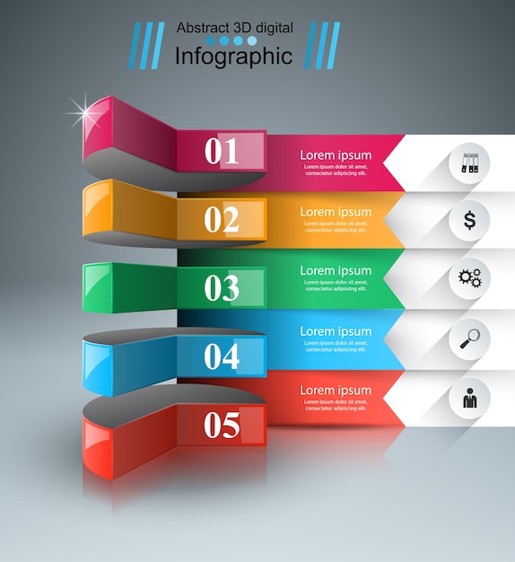 Abstrakte digitale Illustration 3D Infographic.