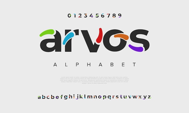 Abstrakte digitale technologie-logo-schriftart, alphabet. minimale moderne urbane schriftarten für logo-marke