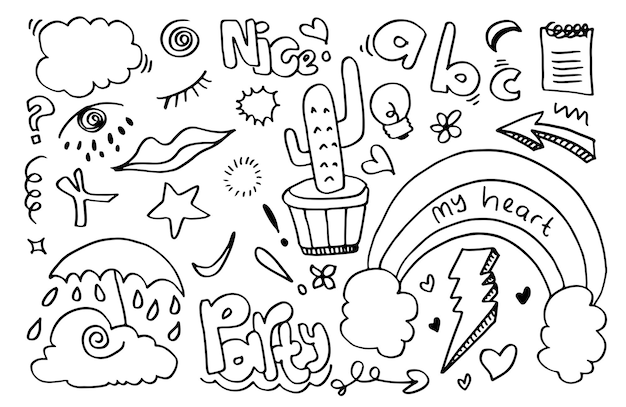 abstrakte Doodle-Illustration für Design-Konzept-Doodle-Kunst und handgezeichnete Kunst eps 10