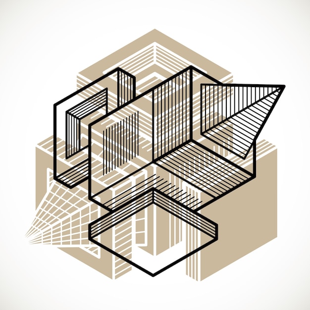 Abstrakte dreidimensionale Form, Vektordesign-Würfelelement.