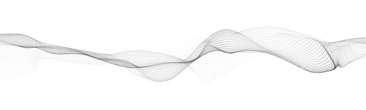 Abstrakte dynamische glatte Welle Schallwellenkonzept Futuristischer Partikelfluss auf weißem Hintergrund Digitale Impuls-Equalizer-Technologie Vektor-Illustration