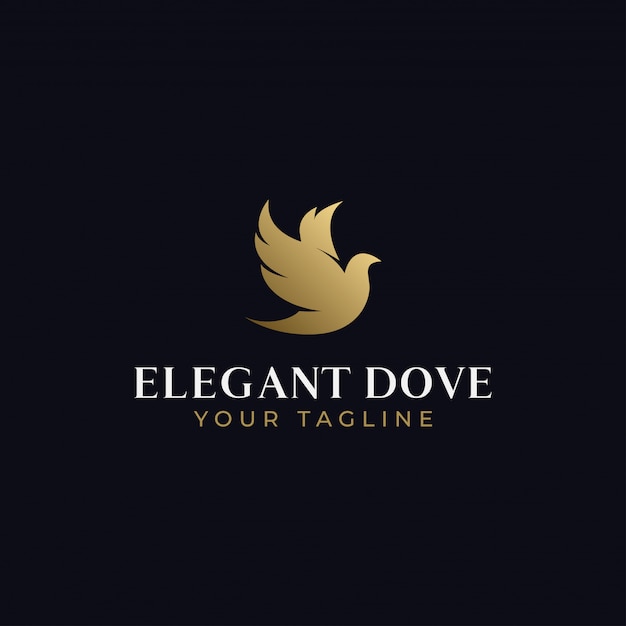 Abstrakte elegante fliegen-tauben-vogel logo design template