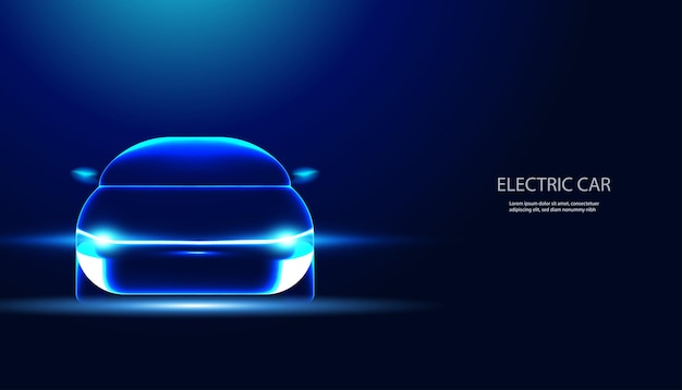 Abstrakte elektroautos in der abbildung werden elektroautos mit elektrischer energie angetrieben zukunft