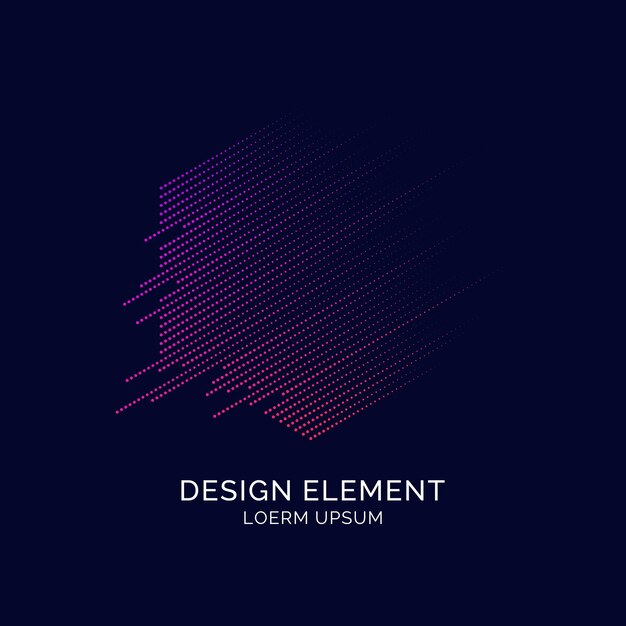 Abstrakte Elemente mit dynamischen Linien und Partikeln. Vektorillustration im flachen minimalistischen Stil
