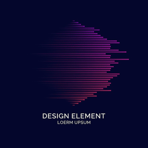 Abstrakte Elemente mit dynamischen Linien und Partikeln. Vektorillustration im flachen minimalistischen Stil