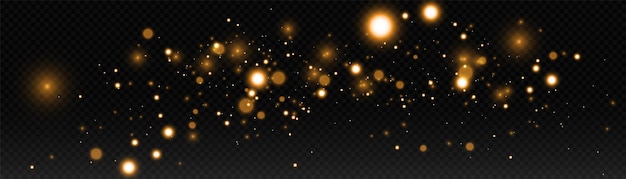 Abstrakte fallende goldene Lichter Magischer Goldstaub und Höhepunkte Festlicher Hintergrund Goldener Regen
