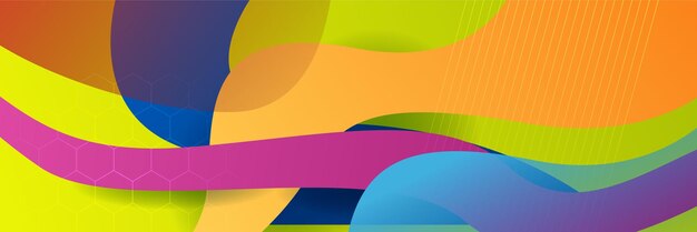Abstrakte farbenfrohe Polygon-Banner-Design-Vorlage Farbenfrohe Tech-Web-Banner mit geometrischen Formen Hintergrund und Gradientfarben Vektorgrafik-Design Banner-Muster Präsentation Hintergrund
