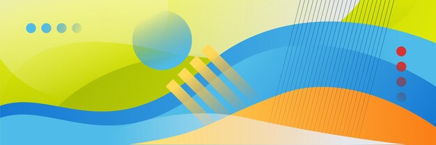 Abstrakte farbenfrohe Polygon-Banner-Design-Vorlage Farbenfrohe Tech-Web-Banner mit geometrischen Formen Hintergrund und Gradientfarben Vektorgrafik-Design Banner-Muster Präsentation Hintergrund