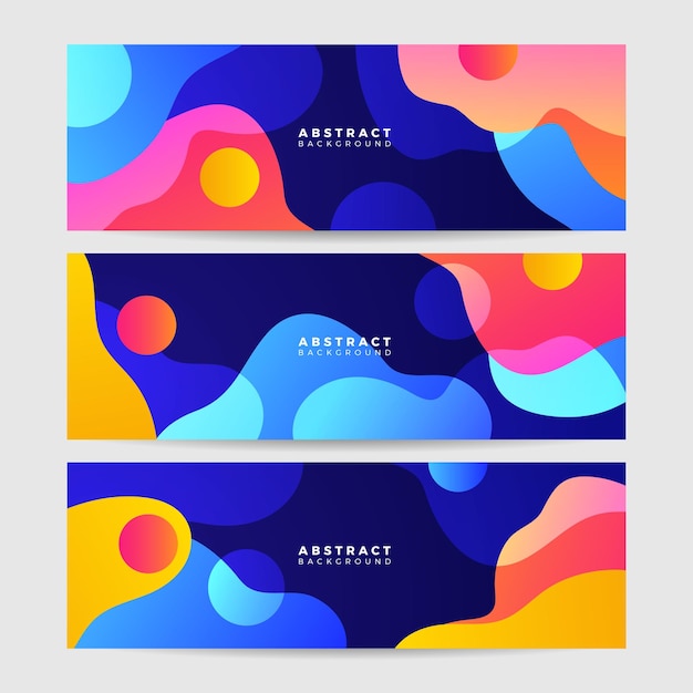 Abstrakte farbenfrohe Polygon-Banner-Design-Vorlage Farbenfrohe Tech-Web-Banner mit geometrischen Formen Hintergrund und Gradientfarben Vektorgrafik-Design Banner-Muster Präsentation Hintergrund