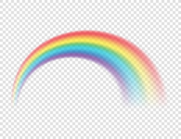 Abstrakte farbenfrohe Regenbogen auf durchsichtigem Hintergrund Vektorillustration