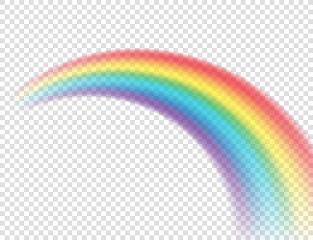 Abstrakte farbenfrohe regenbogen auf durchsichtigem hintergrund vektorillustration