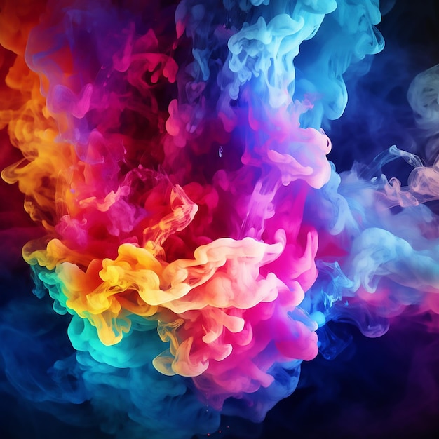 Vektor abstrakte farbige textur hintergrundfarbe tapeten explosion lebendige fantasie rauchwolken kunst cos