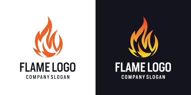 Abstrakte feuerenergie oder flammenlogoelementvektor