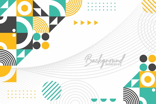 Abstrakte flache geometrische Formen Hintergrund Vektor Premium modernes Design
