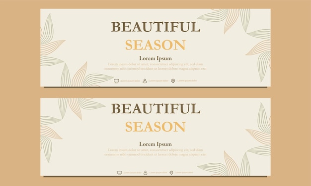 Abstrakte florale horizontale banner-vorlage, geeignet für web-banner und internet-anzeigen