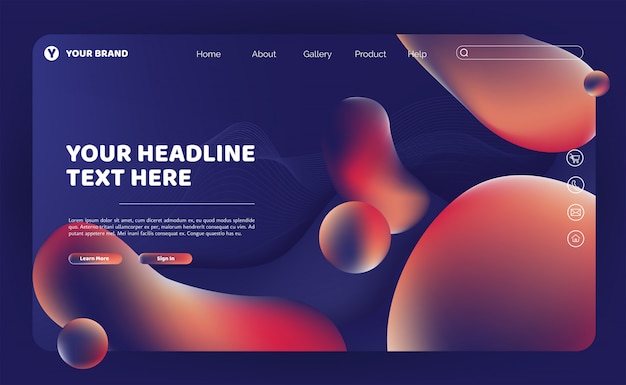 Abstrakte flüssige Landing Page
