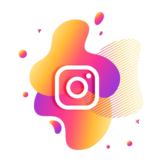 Vektor abstrakte flüssigkeit mit instagram-logo