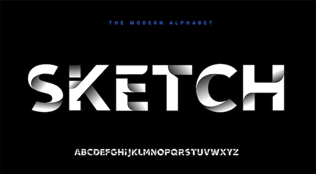 Vektor abstrakte futuristische moderne technologie modernes alphabet-schriftdesign