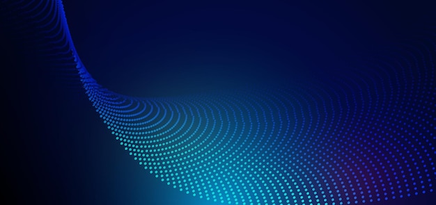 Abstrakte futuristische Partikellinien vernetzen sich auf blauem Hintergrund mit Lichtwirkung Technologiekonzept