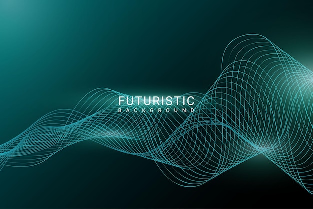 Abstrakte futuristische Welle mit Lichteffekt-Hintergrundvektorgrafik