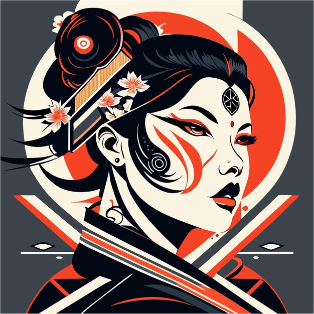 Abstrakte geisha eine zeitgenössische interpretation der ukiyoe-tradition