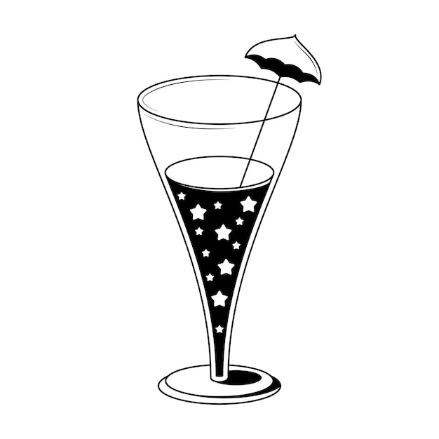 Abstrakte gekritzel-elemente hand gezeichnetes getränk-flüssiges getränk-cocktail-alkohol-skizzen-vektor-design