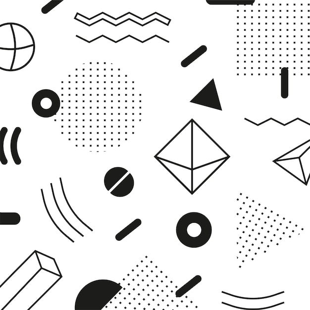 Vektor abstrakte geomertische schwarzweiss-illustration - moderner materialdesignhintergrund im retrostil. punkte und linien. vorlage für geschenkpapier, stoff, buchumschläge, textilien, visitenkarten