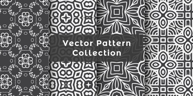 Abstrakte geometrische einfache nahtlose Reihe kreativer Vektorsymbole Texturen