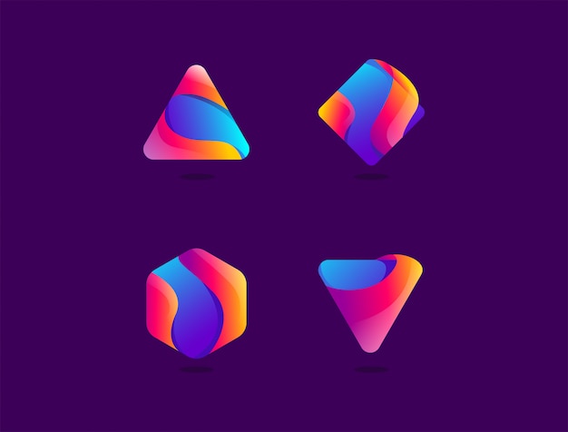 Vektor abstrakte geometrische form farbverlauf farbe logo design-vorlage