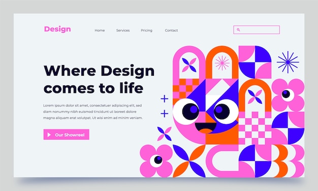 Abstrakte geometrische Form-Landingpage
