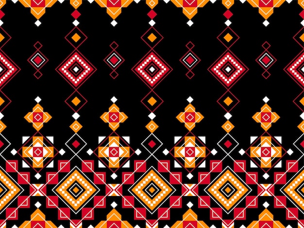 Abstrakte geometrische tribal ethnische ikat folklore diamanten orientalisches nahtloses muster traditionelles design für hintergrundteppichtapetekleidungstoffverpackungdruckbatikfolkgestrickte vektorillustration