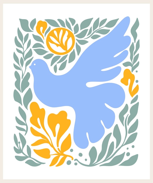 Abstrakte gezeichnete Vektorgrafiken gezeichnete Illustration Taube groovy Y2K-Hintergrund Vektorplakate im trendigen retro psychedelischen Stil der 2000er Jahre Ästhetisches Hippie Girly süßes Design