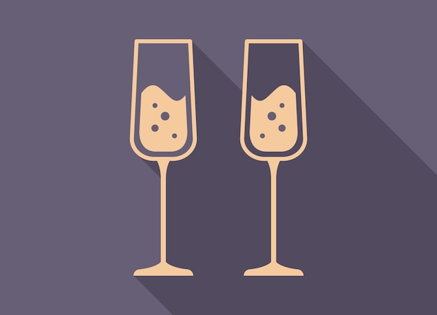 Abstrakte gläser champagner neujahr urlaub vektor
