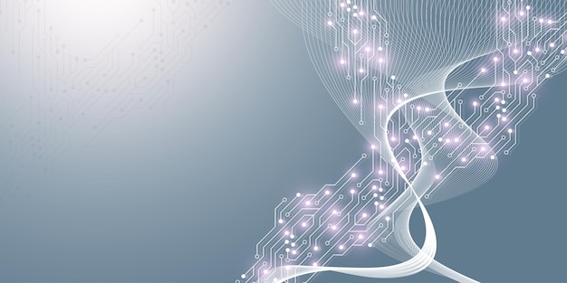 Abstrakte Hintergrundbanner-Vorlage mit Technologie-Leiterplatten-Textur