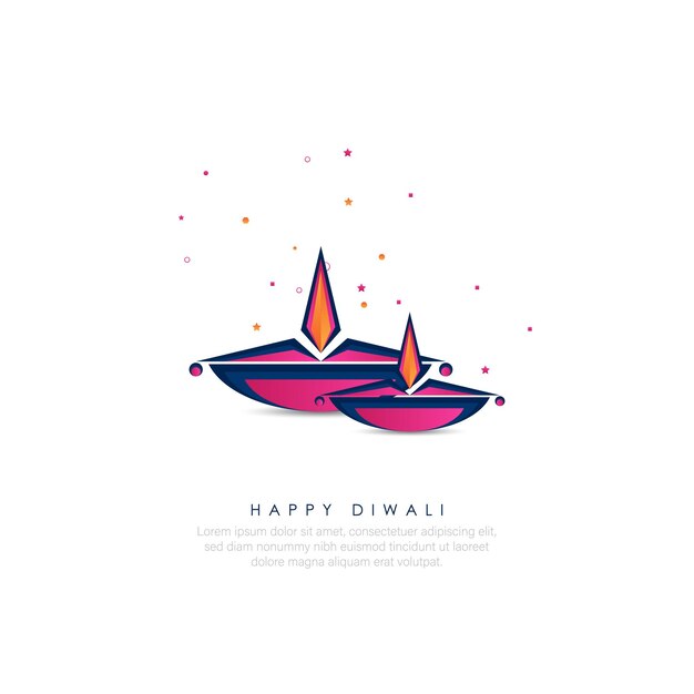 Abstrakte Illustration von Diya auf Diwali-Feier.