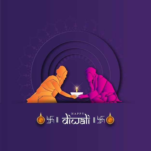 Abstrakte illustration von diya auf diwali-feier.