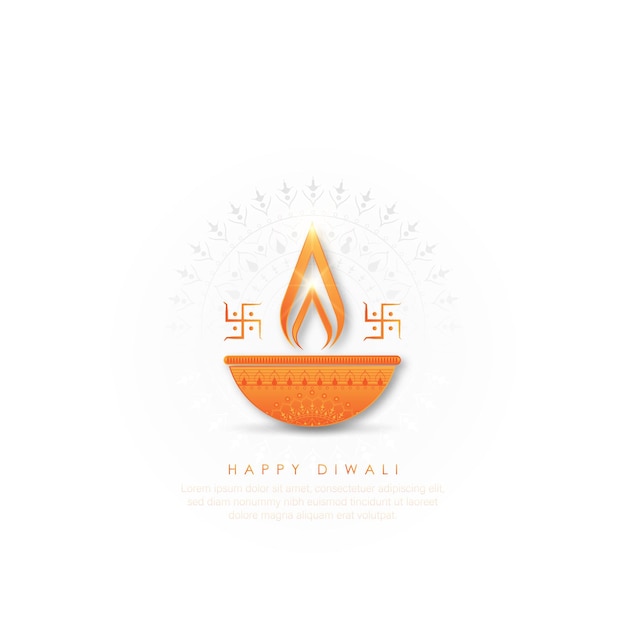 Abstrakte illustration von diya auf diwali-feier.