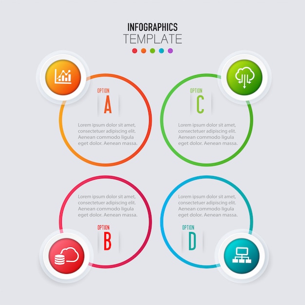 Vektor abstrakte info grafik vorlage mit vier optionen