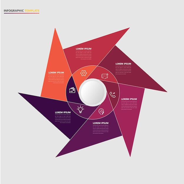 Vektor abstrakte infografik vorlage mit symbolen