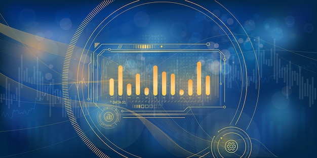 Abstrakte Infografiken mit Diagrammen und goldenen Trendelementen