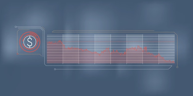 Vektor abstrakte infografiken zum fall des dollarpreises