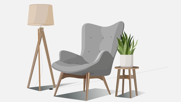 Abstrakte Innenbüromöbel illustrativer Hintergrund