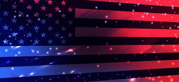 Vektor abstrakte komposition der usa-flagge mit hell funkelnden glitzern