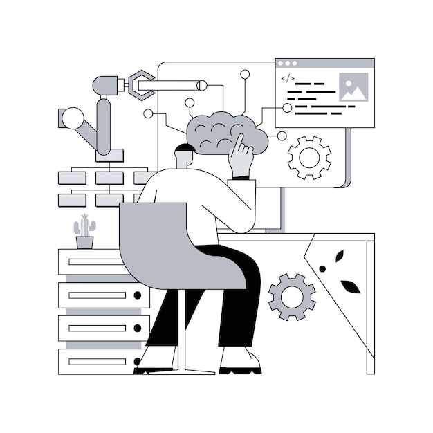 Vektor abstrakte konzeptvektorillustration der geschäftsprozessautomatisierung