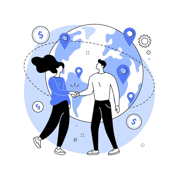 Abstrakte Konzeptvektorillustration des internationalen Geschäfts