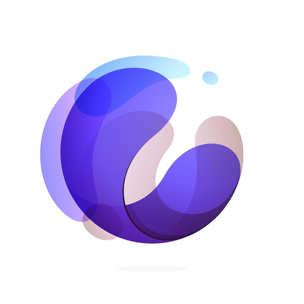 Vektor abstrakte kugel blaues wasser logo yin yang symbol modernes vektorsymbol in einer kugel mit spritzern